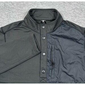 FlyLow Pullover Mens Medium Black Micah Grid Fleece Snap Long Sleeve Outdoor